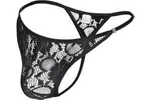 JOCKLAND Mens Lace Thong Sexy Low Rise T-back G-string with Adjustable Stretch Waistband Comfortable Men's Thong Underwear