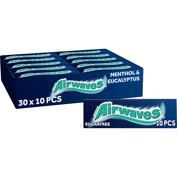 AIRWAVES MENTHOL & EUCALYPTUS SUGARFREE GUM 10 PELLETS – PACK OF 30