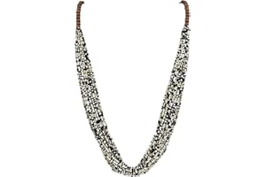 Bocar Long Multiple Row Handmade Beaded Statement 33" Necklace for Women with Gift Box