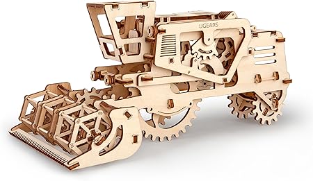 Ugears 3D Self Propelled Model Mechanical Combine Harvester Wooden Gear Puzzle Eco Friendly Craft Set | STEM Learning DIY Kits for Teens | Educational Kit | Construction Set | Birthday Gifts for Kids