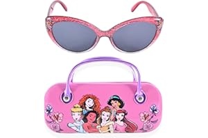 PAN OCEANIC LTD Pan Oceanic Disney Princess Girls Sunglasses with Matching Glasses Case for Kids