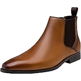 Jousen Men's Chelsea Boots Polished Premium Leather Ankle Dress Boots Classic Retro Slip On Boots for Men