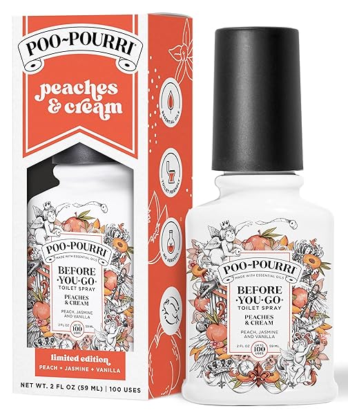 POO-POURRI BEFORE-YOU-GO TOILET SPRAY, PEACHES & CREAM, 2...