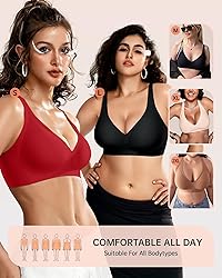 OEAK Womens Deep V Bras Wireless Comfortable Bra