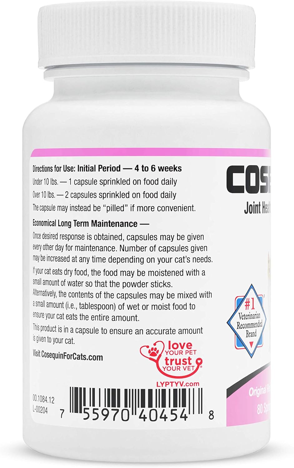 Nutramax Cosequin 80 Sprinkle Capsules for Cats : Pet Bone And Joint Supplements : Pet Supplies