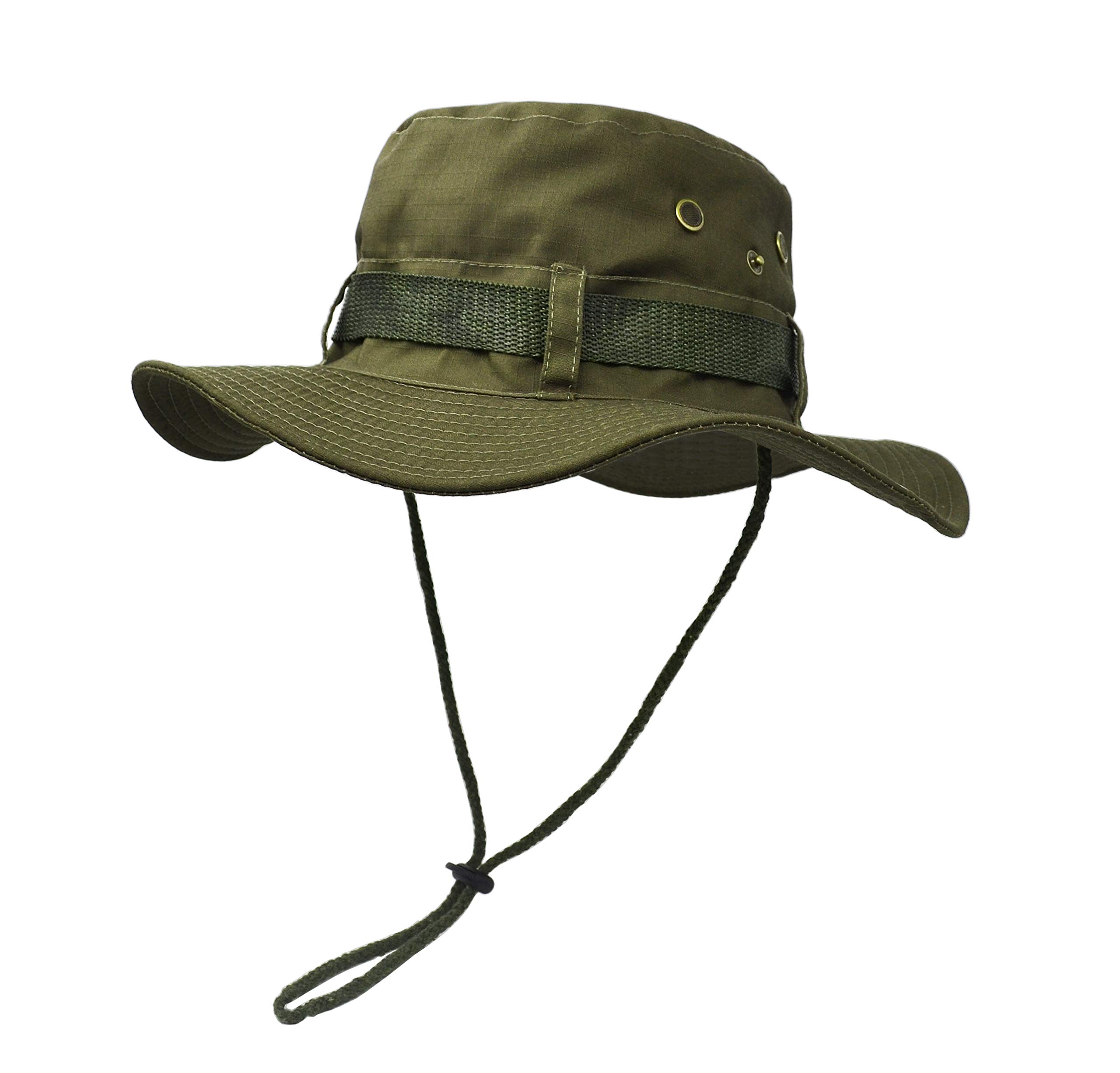 UltraKey Boonie Hat, Outdoor Wide Brim Sun Protect Hat, Double Layer Classic US Combat Army Style Bush Jungle Sun Cap for Fishing Hunting Camping Green