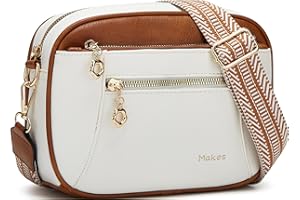 MAKES Crossbody Purse for Women Small Crossbody Bags Trendy Vegan Leather with Adjustable Shoulder Straps Gift for Mother Wife Mom