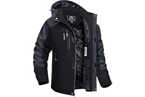 TACVASEN Winter Jacket Men's Water-Resistant Fleece Jacket Snow Ski Jacket Military Tactical Jacket Coat Parka Hood Raincoat