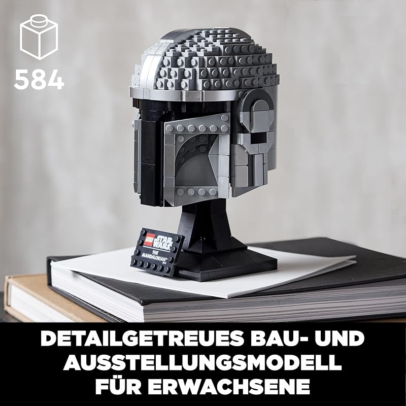 Star Wars Mandalorianer Helm Modell, Sammlerstück Zimmer-Deko und EIN tolles Geschenk für Erwachsene, Bausatz, Männer, Frauen, Mama, Papa, Sammler-Geschenkidee 75328 — Foto 2 von 8