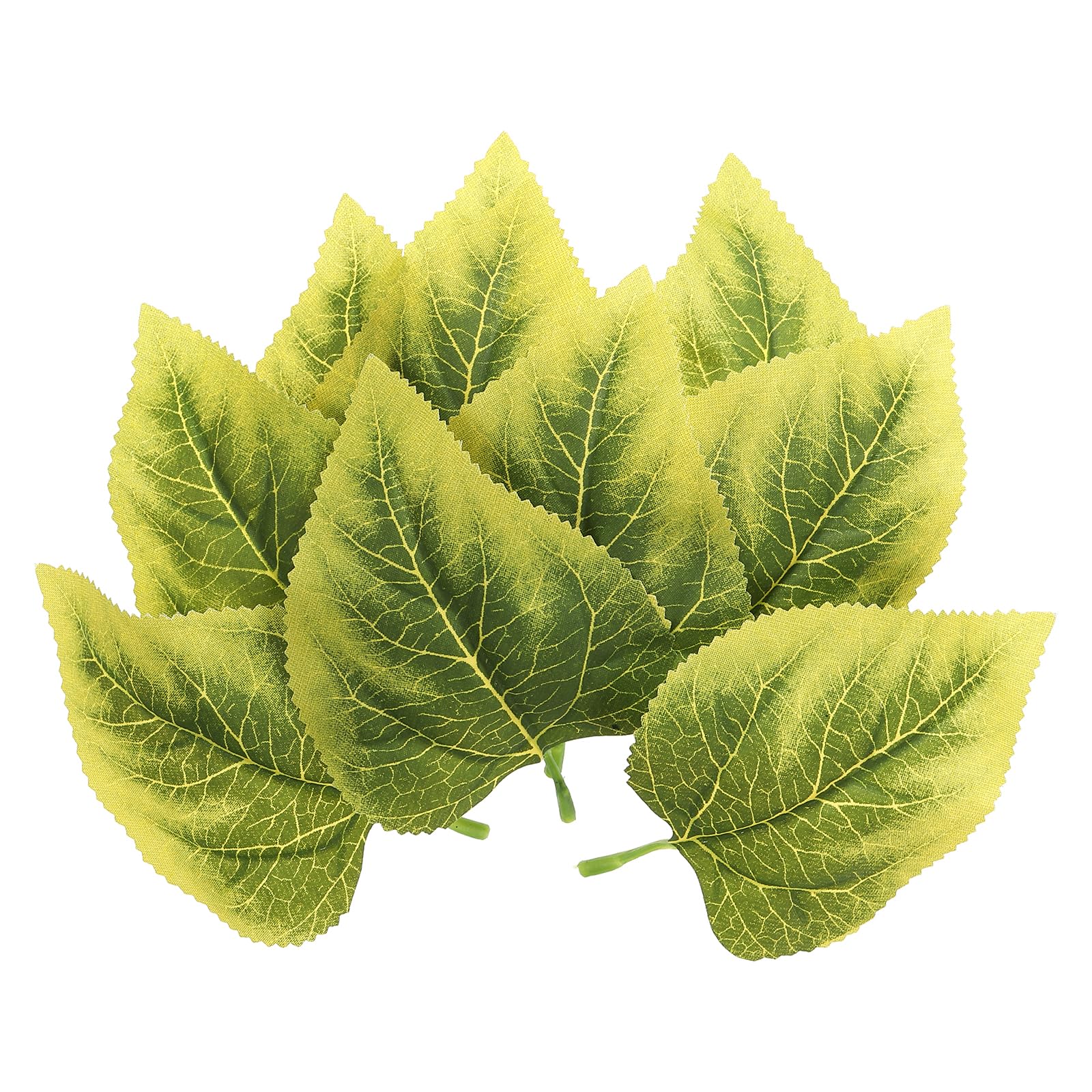 PATIKIL 5.1x3.1 Artificial Green Leaves, 60 Pcs Bulk Greenery Leaves Fake Sunflower Leaves Fake Leaves for Wedding Bouquets Wreaths Decor