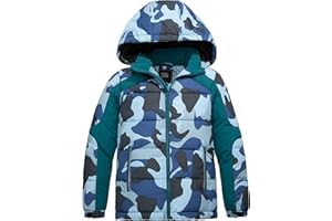 ZSHOW Boys' Hooded Puffer Jacket Waterproof Warm Winter Coat Soft Fleece Lined Outerwear Jacket