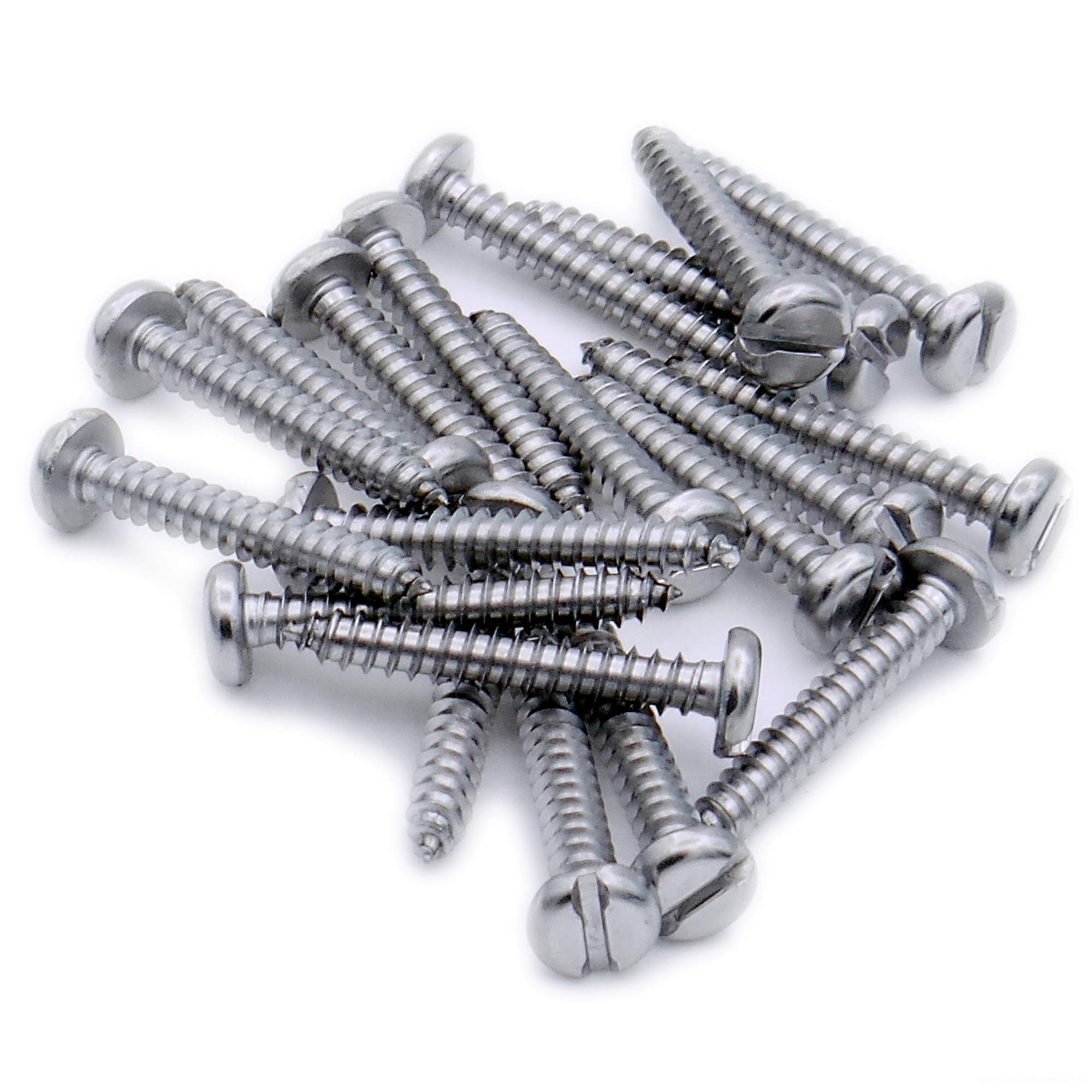 No.8 x 0.375 (4.2mm x 9.5mm) Slot Pan Self-Tapping Screw - Stainless Steel (A2) (Pack of 20)