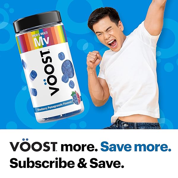 VOOST, MEN’S MULTIVITAMIN GUMMIES, SUPPLEMENT WITH VITAMIN A, B, C, D & ZINC TO SUPPORT MEN’S DAILY HEALTH*, MEN’S CHEWABLE VITAMIN, BLUEBERRY POMEGRANATE FLAVORED, 30 DAY SUPPLY – 90 COUNT