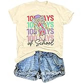 100 Days of School Shirt Women Teacher Life Shirts Funny 100th Day of School Celebration Gift Tops