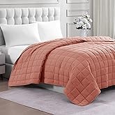 Casa Platino Pre-Washed King Size Blanket - Ultra Soft Quilted Blankets - Soft & Lightweight - All Season King Blanket - 100% Microfiber Down Alternative Blankets King Size - Rose Dawn