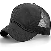 Loneshark Mesh Back Womens Short Bill Hats Unstructured Short Brim Hats for Men Running Small Brim Baseball Caps for Ladies
