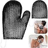 Vesici 2 Pcs Honeycomb Exfoliating Glove Set Exfoliating Bath Mitt Honeycomb Face and Body Scrubber Shower Mitt Sponges for Cleaning Body Shower Face Skin Beauty Spa(Black)