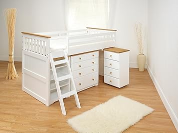 Children S Kids 3ft Single Captain Cabin Storage Midsleeper Bunk