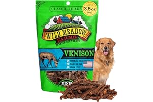 Wild Meadow Farms - Classic Venison Minis, Soft Jerky Training Treats for Dogs, Grain-Free, All-Natural & Perfectly Sized for Training, High-Value Rewards in a Convenient 3.5 Ounce Pouch