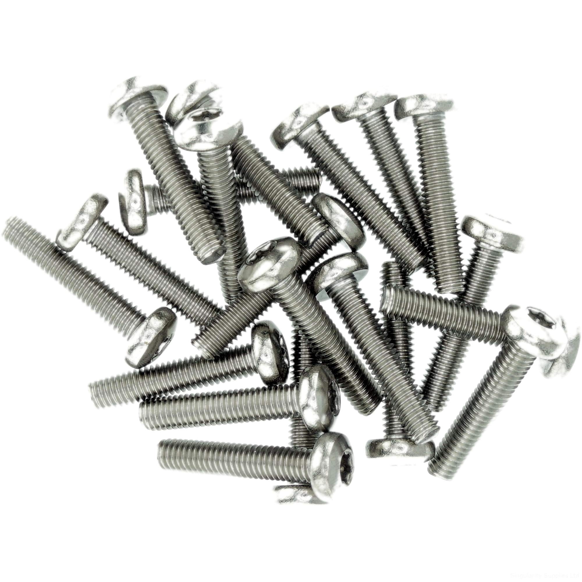 M4 (4mm x 25mm) TX Pan Thread Rolling Screw - Stainless Steel (A2) (Pack of 20)