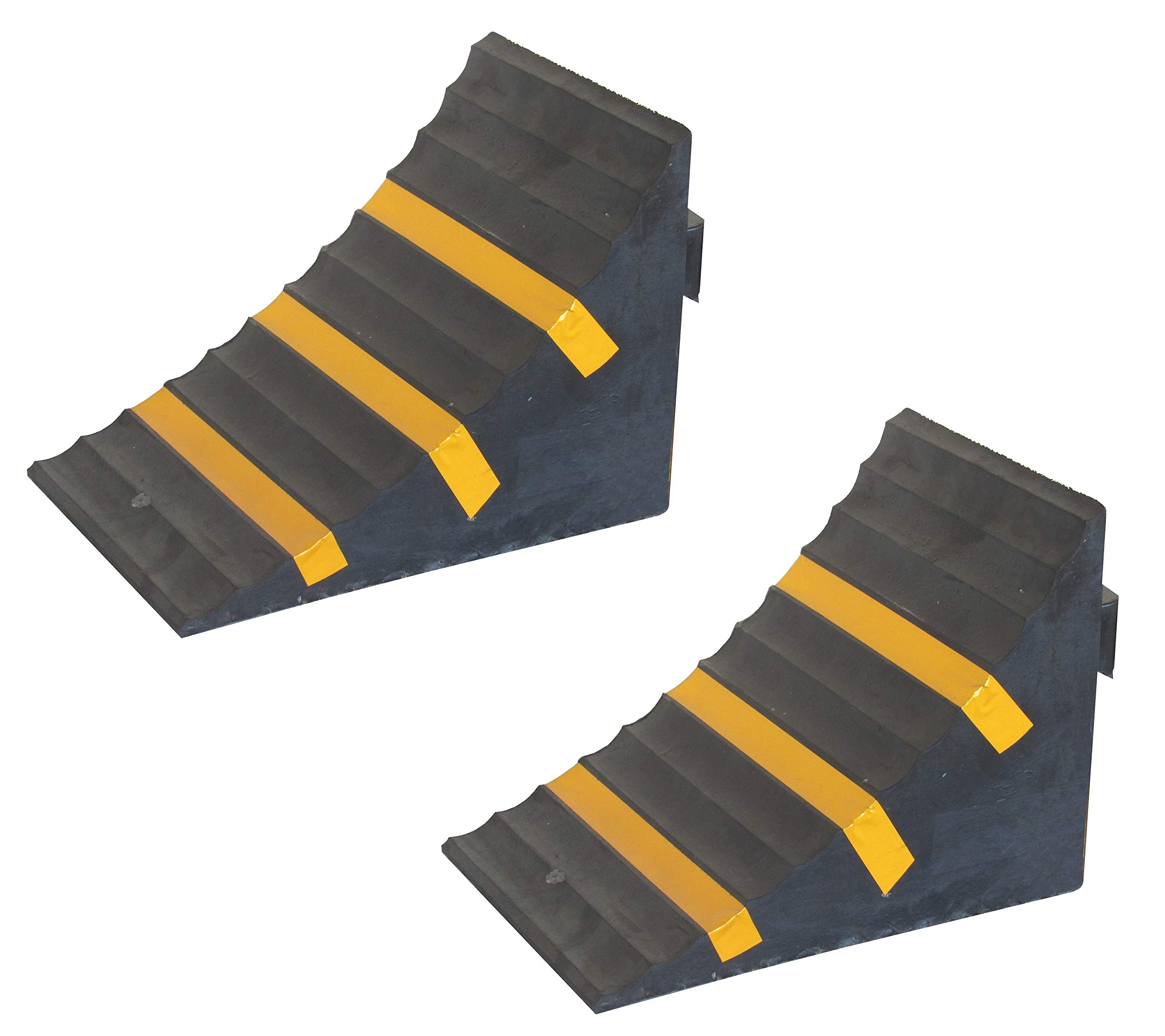 SNS SAFETY LTD RWC-1x2 Rubber Wheel Chock Heavy-Duty, Dimensions 10.0" L x 6.3" W x 7.3" H (Pack of 2)