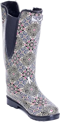 faux fur lined rain boots