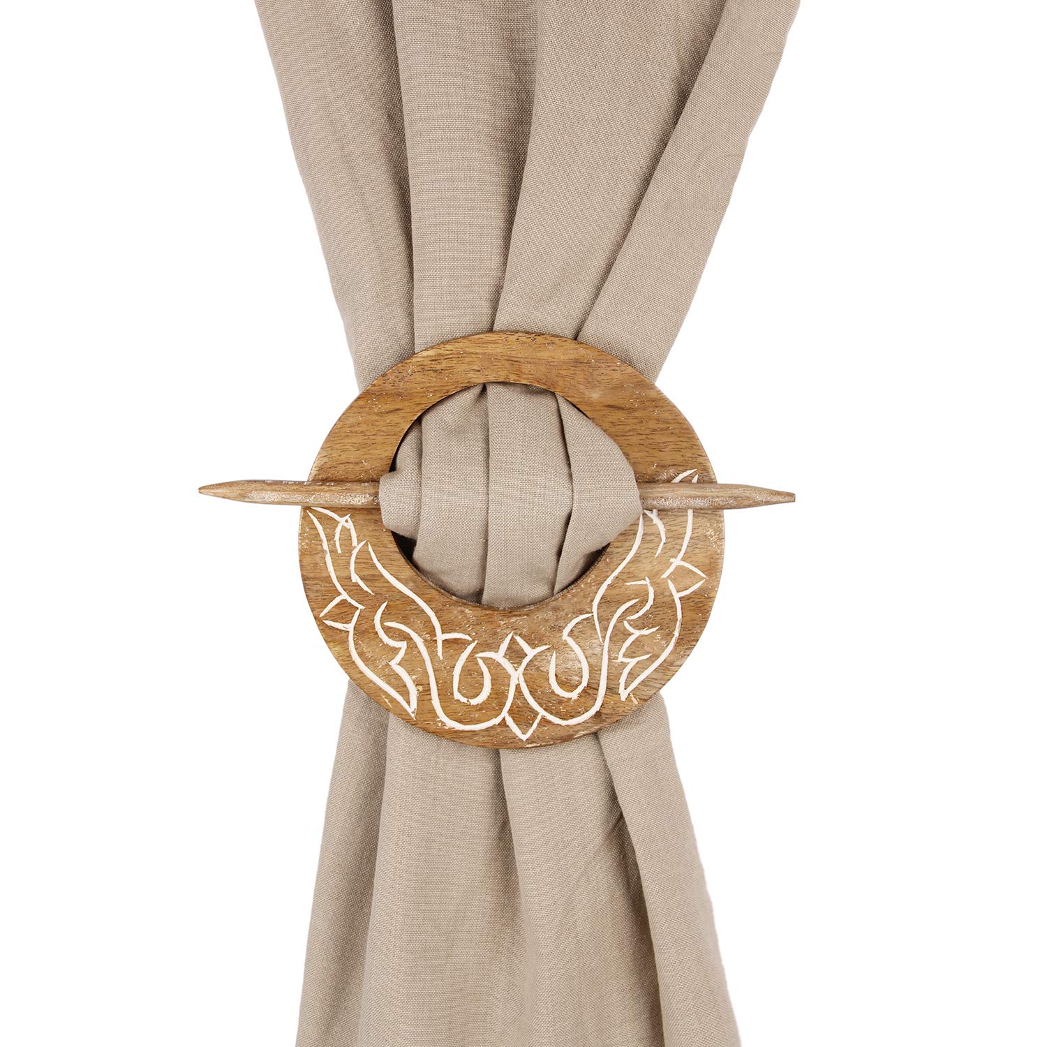 Buy Homey Rustic Set Of 2 Wooden Curtain Tiebacks Holdbacks Home