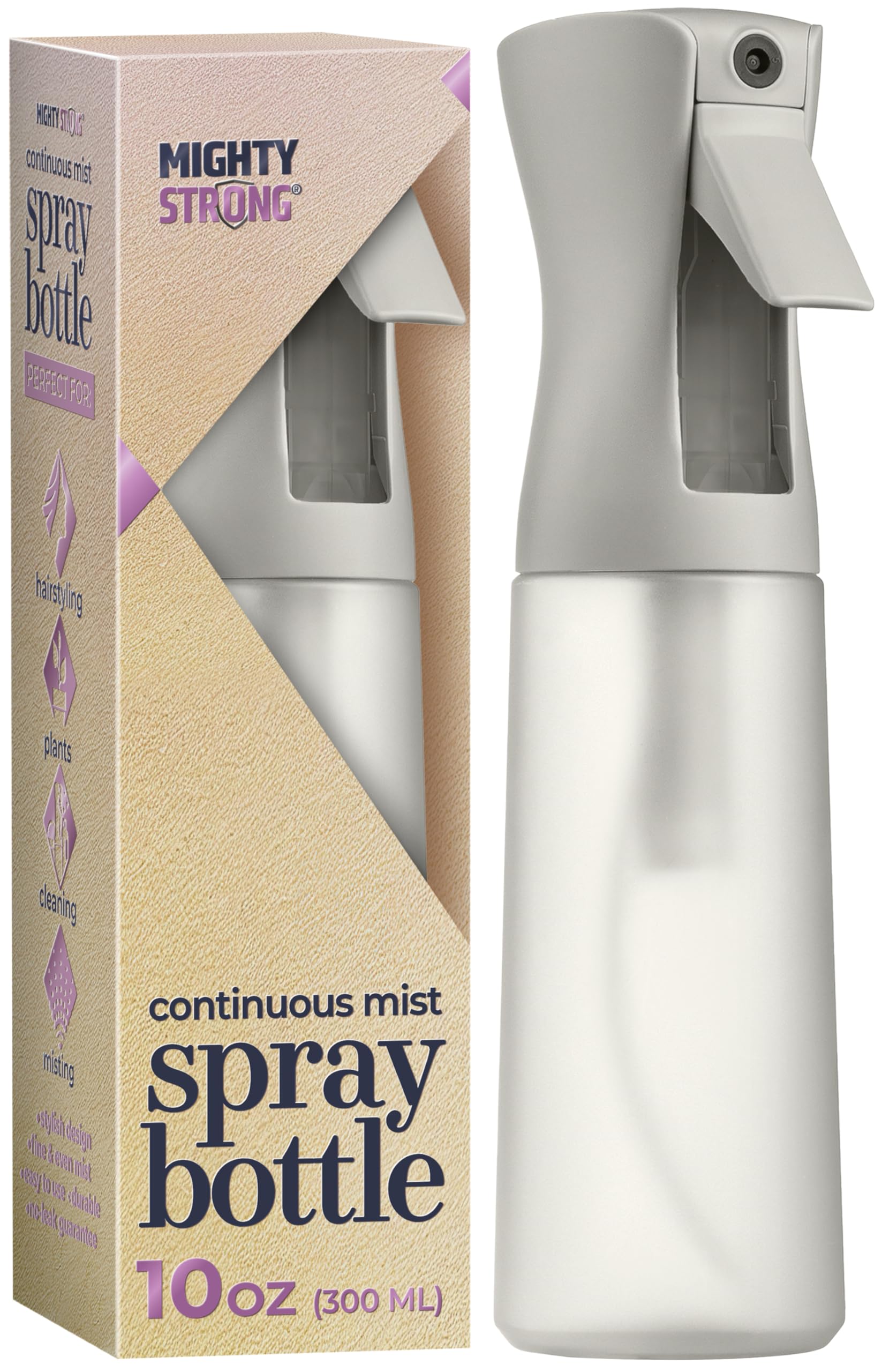 Photo 1 of 10 OZ Continuous Spray Bottles - Ultra Fine Mist Sprayer | Water Spray Bottle For Hair Stuff, Mister Spray Bottle For Plants Mister | Hair Spray Bottles For Hairstyling, Cleaning, Salons