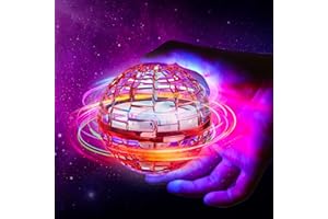 ALKNOT 2024 Flying Orb Ball Toys, Flying Orb Hover Ball, 360° Rotating Cool Fidget Toys, Mini Drone Flyorb Toy with Built-in RGB Light Gift Safe for Kids Adults Magic Flying Toys Indoor (Red)
