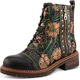 Spring Step L'Artiste Cordea Booties | Embroidered Leather Ankle Boots with Studded Details