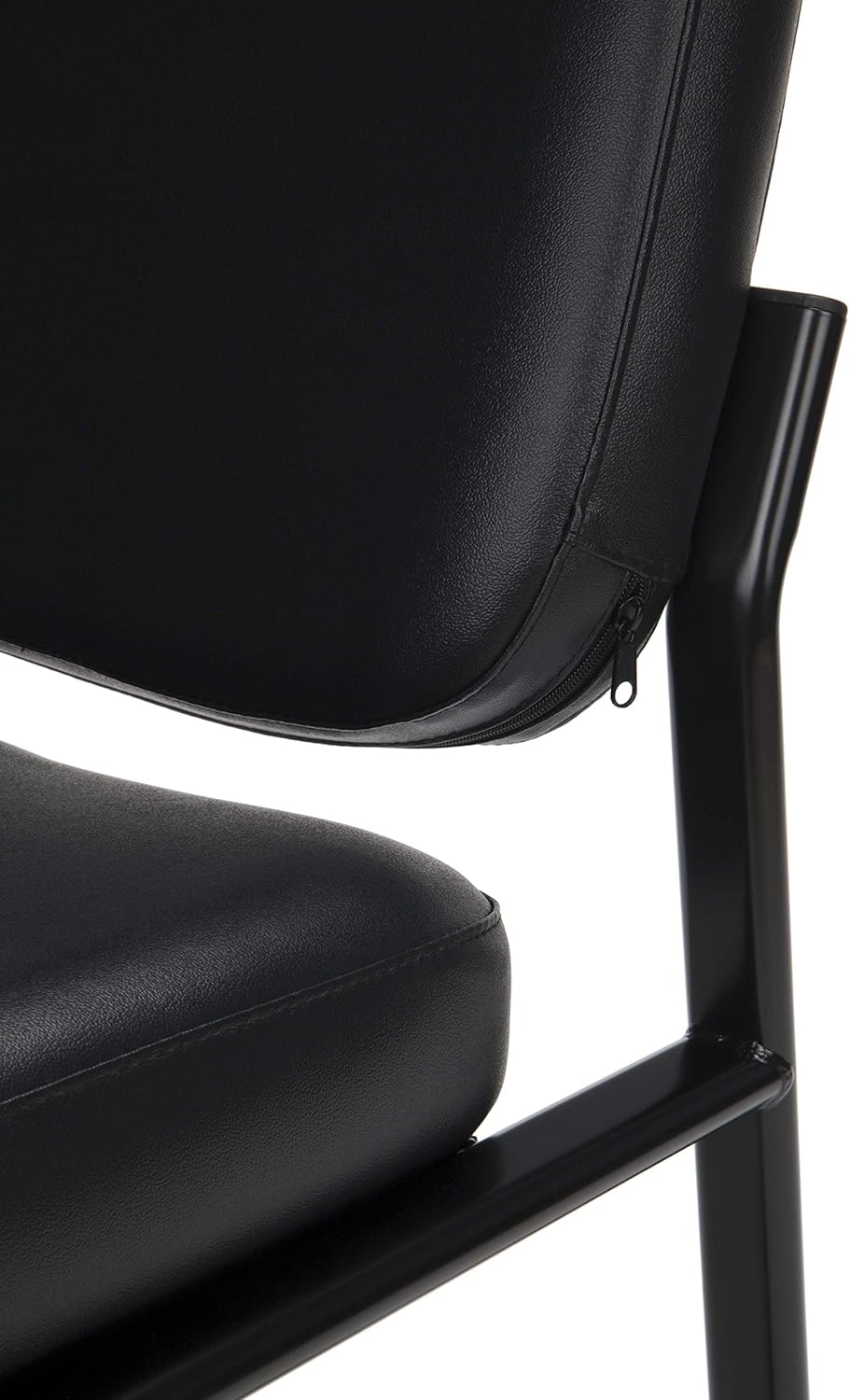 OFM Vinyl Guest and Reception Chair, Armless, Black: Furniture & Decor