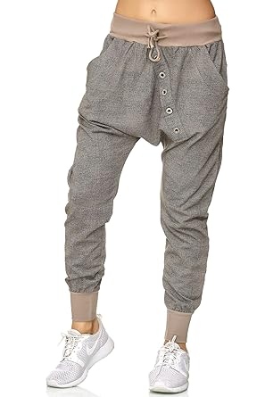 Elara Damen Jogging Hosen | Baggy mit Knopfleiste | Lässige Sporthose | Sweatpants | Chunkyrayan