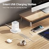 hotimy Cube Extension Lead with USB C 4-Way 2 USB C 2 USB A 1.5M 13A 3250W view 4
