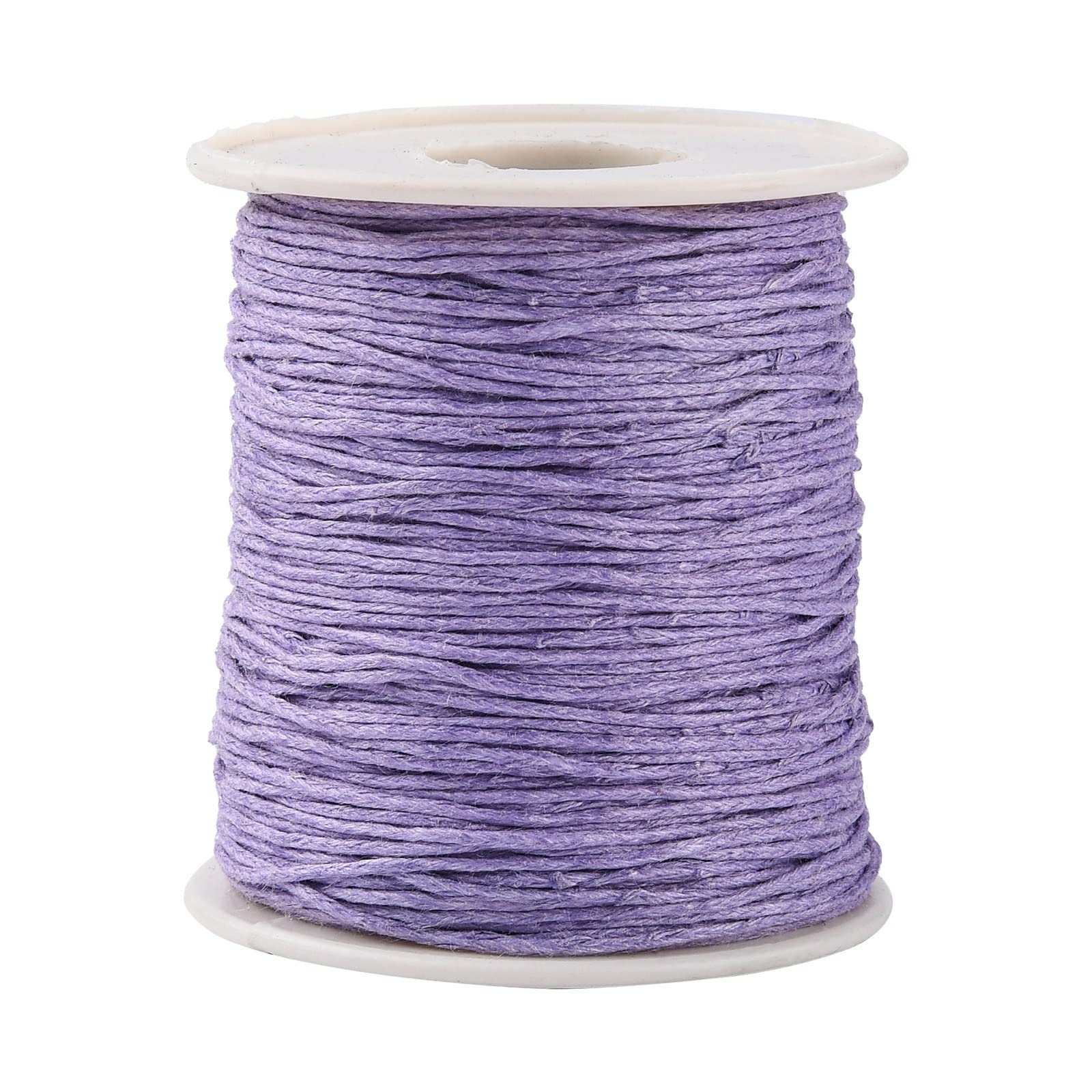 UR URLIFEHALL 100 Yards Lilac 1mm Waxed Cotton Cord Macrame Waxed Beading Thread String for Jewellery Making Leather Craft DIY
