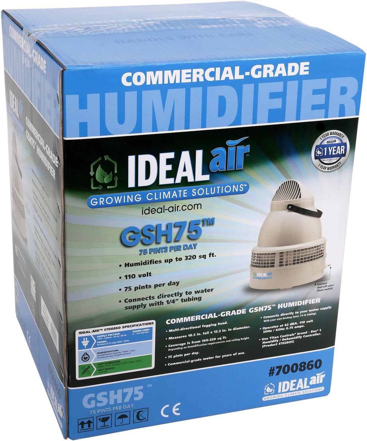 Amazon Com Humidificador Ideal Air Gsh75 De Grado Comercial 75 Pintas Por Dia Home Improvement