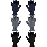 3 Pairs Kids Fleece Gloves Winter Soft Warm Gloves for Boys Outdoor Activities
