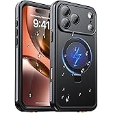 Oterkin Magnetic Waterproof for iPhone 17 Pro Max Case with [Built-in Screen Protector][Invisible Stand][Fit for MagSafe][360º Full Body Sealed] Rugged IP68 Underwater Case for iPhone 17 Pro Max 6.9''