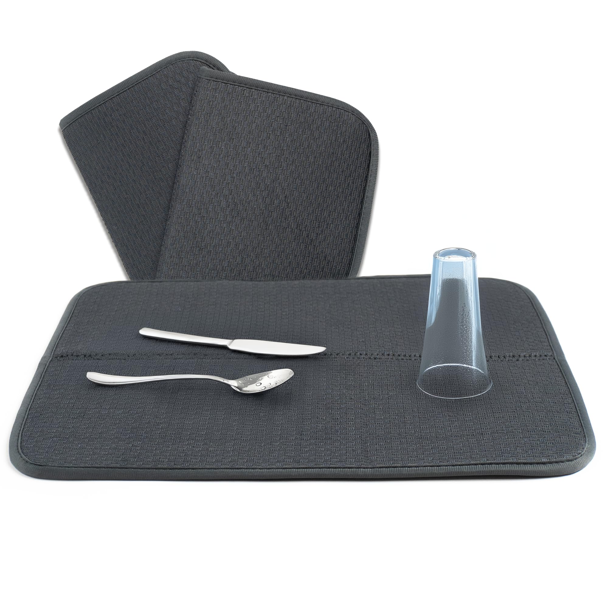Draining board mat, Fabric, grey, 45 cm x 40 cm