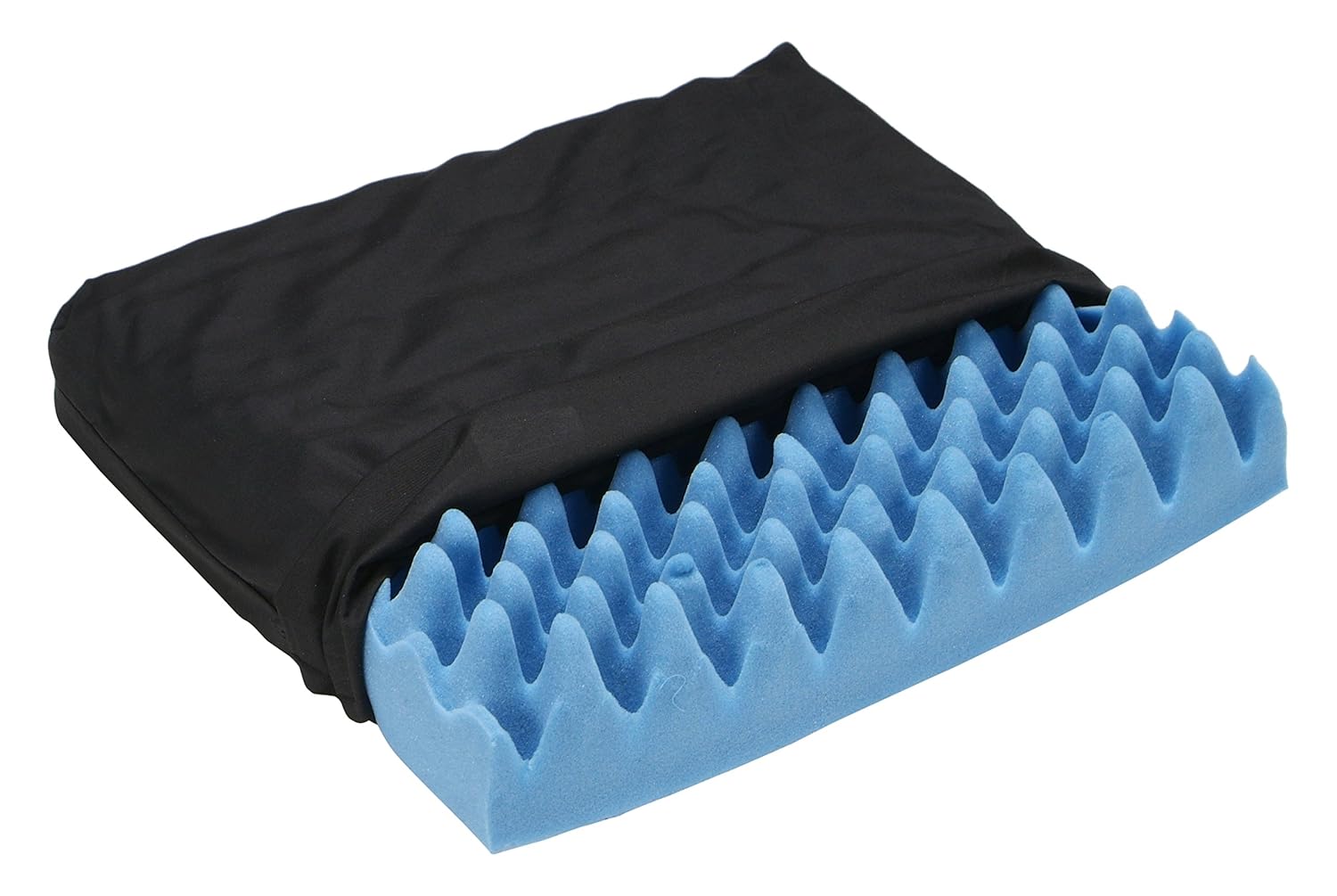 Hermell Convoluted Wheelchair Cushion, Egg Crate Foam, Removable Navy