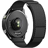 ANCOOL Nylon Watch Band Compatible with Garmin Venu 3/Venu 4 45mm/Venu 2/Forerunner 265/255/Vivoactive 4, 22mm Quick Release Watch Band for Galaxy Watch 46mm/3 45mm for Men(Black/Grey, L)