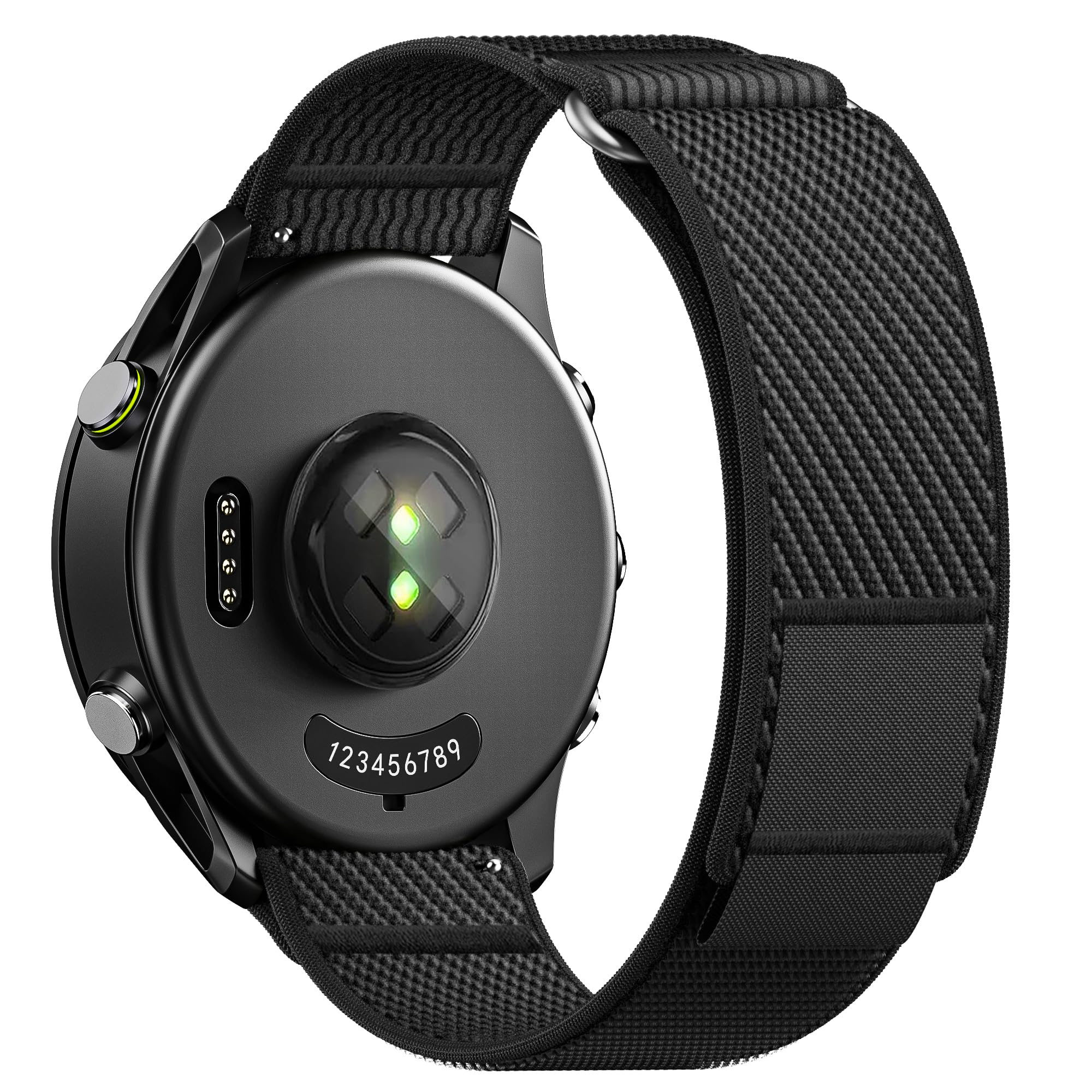 ANCOOL Nylon Watch Band Compatible with Garmin Vivoactive 5/6/3/Forerunner 245/165/55, 20mm Quick Release Watch Band for Venu 2 Plus/Venu Sq/Sq 2 for Men(Black/Grey, L)