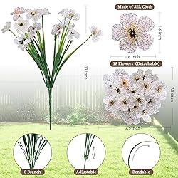 ColoPlay 24 White Bundles Artificial Flowers for