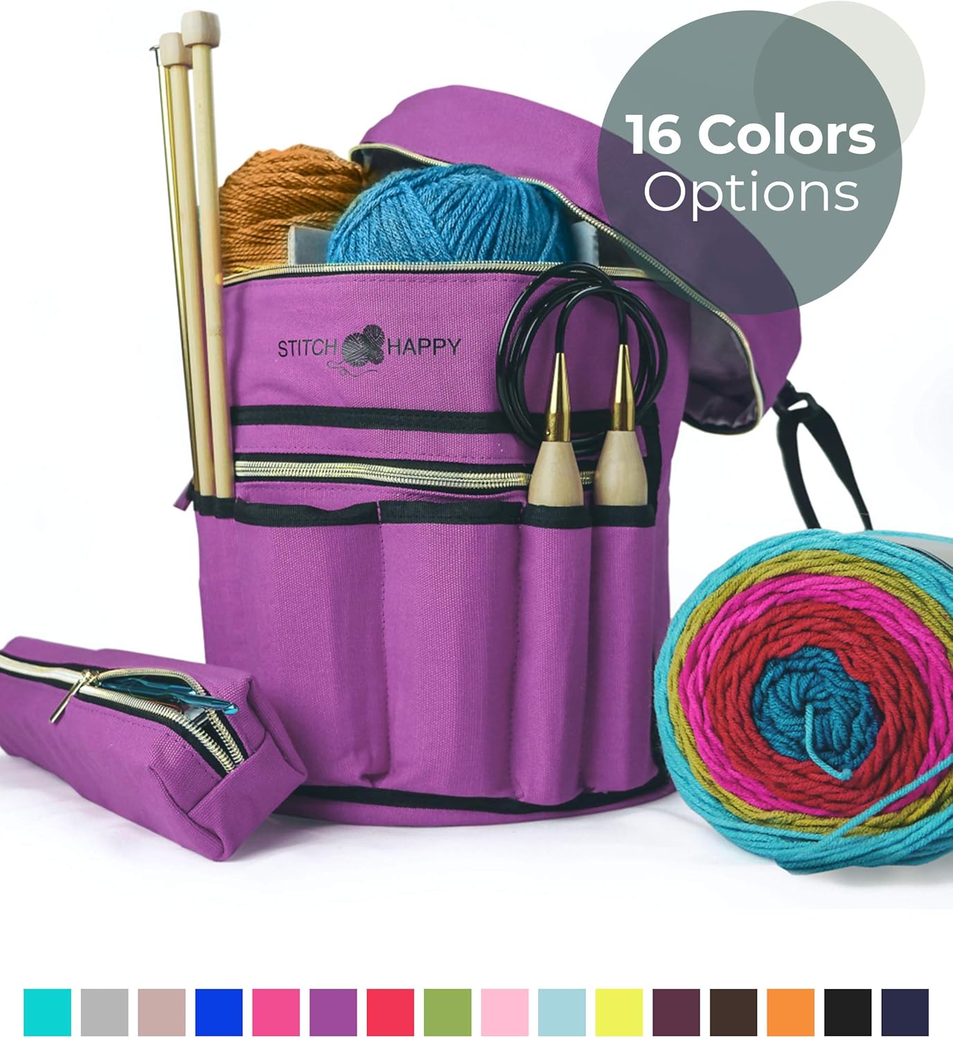 Stitch Happy Knitting Bag Lilac 7 Pocket Yarn Bag Crochet Bag For Yarn Storage Crochet Storage Stitch Happy Knitting Bag Lilac 7 Pocket Yarn Bag Crochet Bag For Yarn Storage Crochet Storage