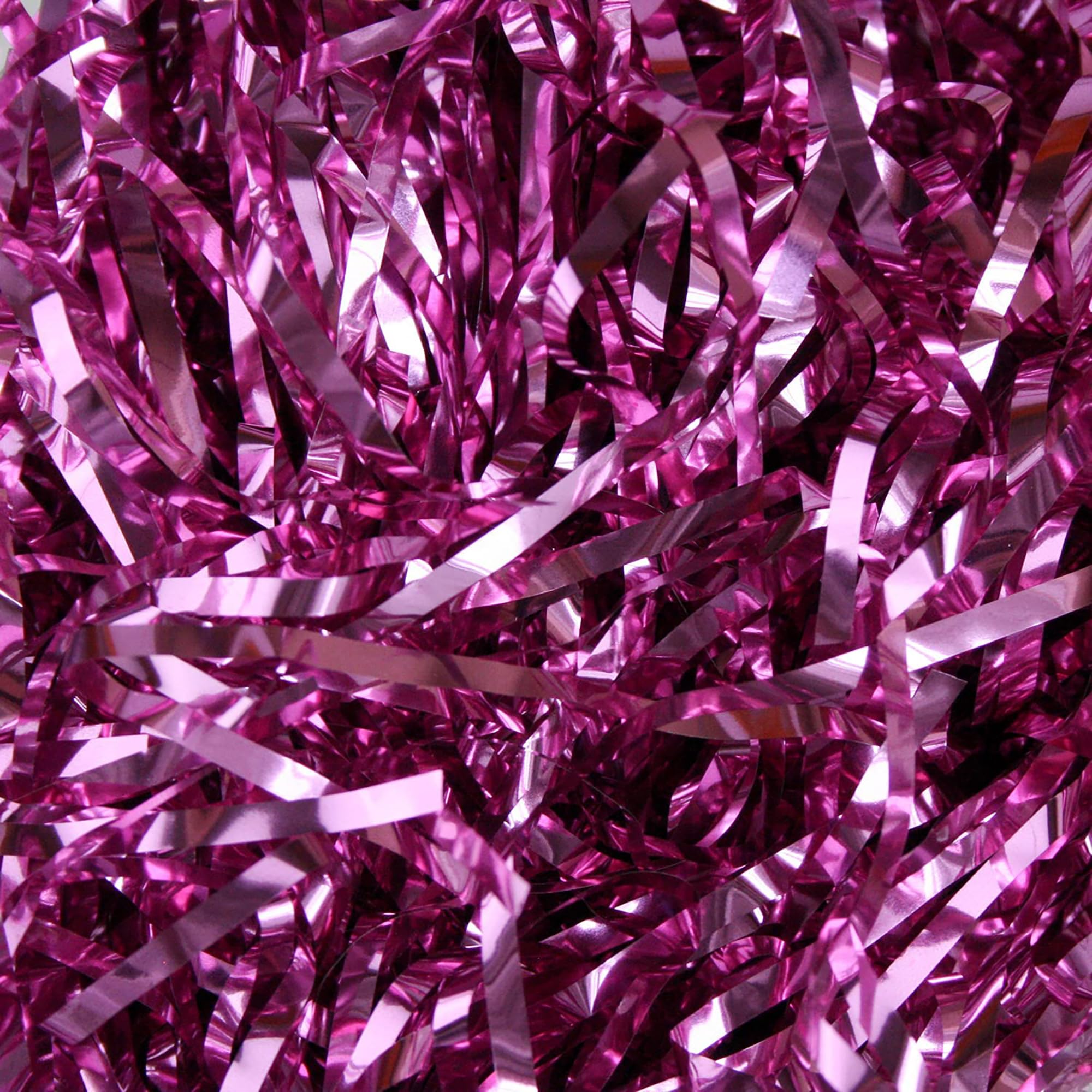 Emartbuy Metallic Magenta Metallic Tinsel Foil Shredded Paper Filler – Decorative Crinkle Cut Shreds for Gift Boxes, Hampers, Baskets & Packaging – Lightweight & Reusable – Approx 500 Grams
