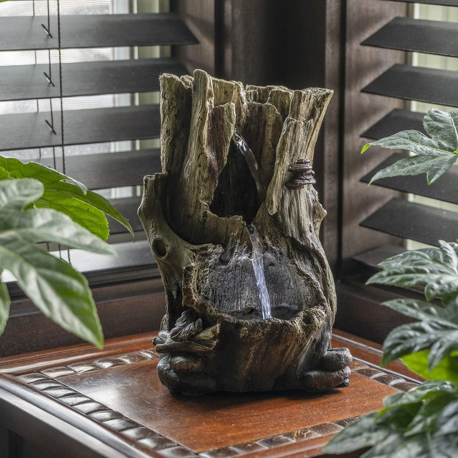 Alpine Corporation 11" Tall Indoor Rainforest Tabletop Fountain with LED Lights : Tabletop Fountains : Garden & Outdoor