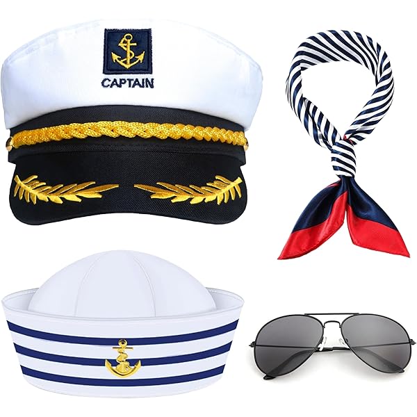 Amazon.com: SATINIOR 6 Pieces Yacht Captain Sailor Hat Navy