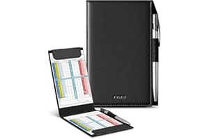 VULKIT Magnetic Golf Scorecard Holder, High-End Leather, Yardage Book Cover, Universal Fit, Golf Accessories for Most Back Po