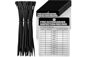 WANGDEFA 25 Sets Metal Inspection Tags - 2024-2027 Aluminum Fire Extinguisher Tags, 2.3 X 3 Inch, Weatherproof for Indoor/Outdoor Use
