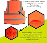 Beeswift EXECUTIVE HI VIZ WAISTCOAT ORANGE XL High Visibility Vest view 4