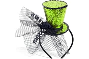 Bniksok Pea Green Mini Top Hat Headband Leprechaun Hat Headband Saint Patty's Day Accessories for Women Girls Costume St. Patrick's Day